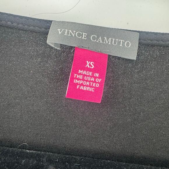 Vince Camuto V-Neck Short Sleeve Blouse Top Solid Rich Black Size XS NWT - Picture 9 of 12